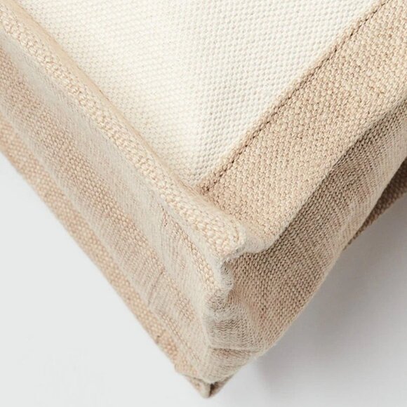 Yves Saint Laurent Natural Linen And Leather Rive Gauche Tote Bag - Picture 4 of 10